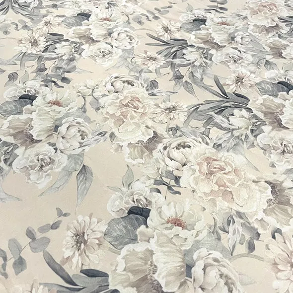 11pcs - Floral Dusk (Poly Print) Table Runner 20" x120" - Ivory