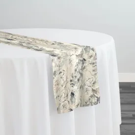 11pcs - Floral Dusk (Poly Print) Table Runner 20" x120" - Ivory