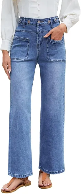 Allimy Womens Jeans High Waisted Straight Leg Baggy Boyfriend Jeans for Women Trendy 2025 Cargo Pants