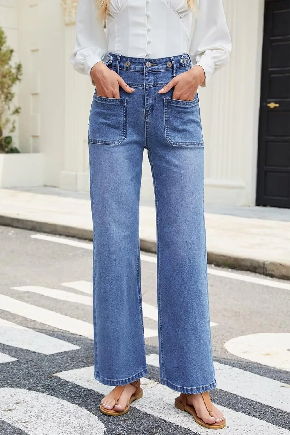 Allimy Womens Jeans High Waisted Straight Leg Baggy Boyfriend Jeans for Women Trendy 2025 Cargo Pants