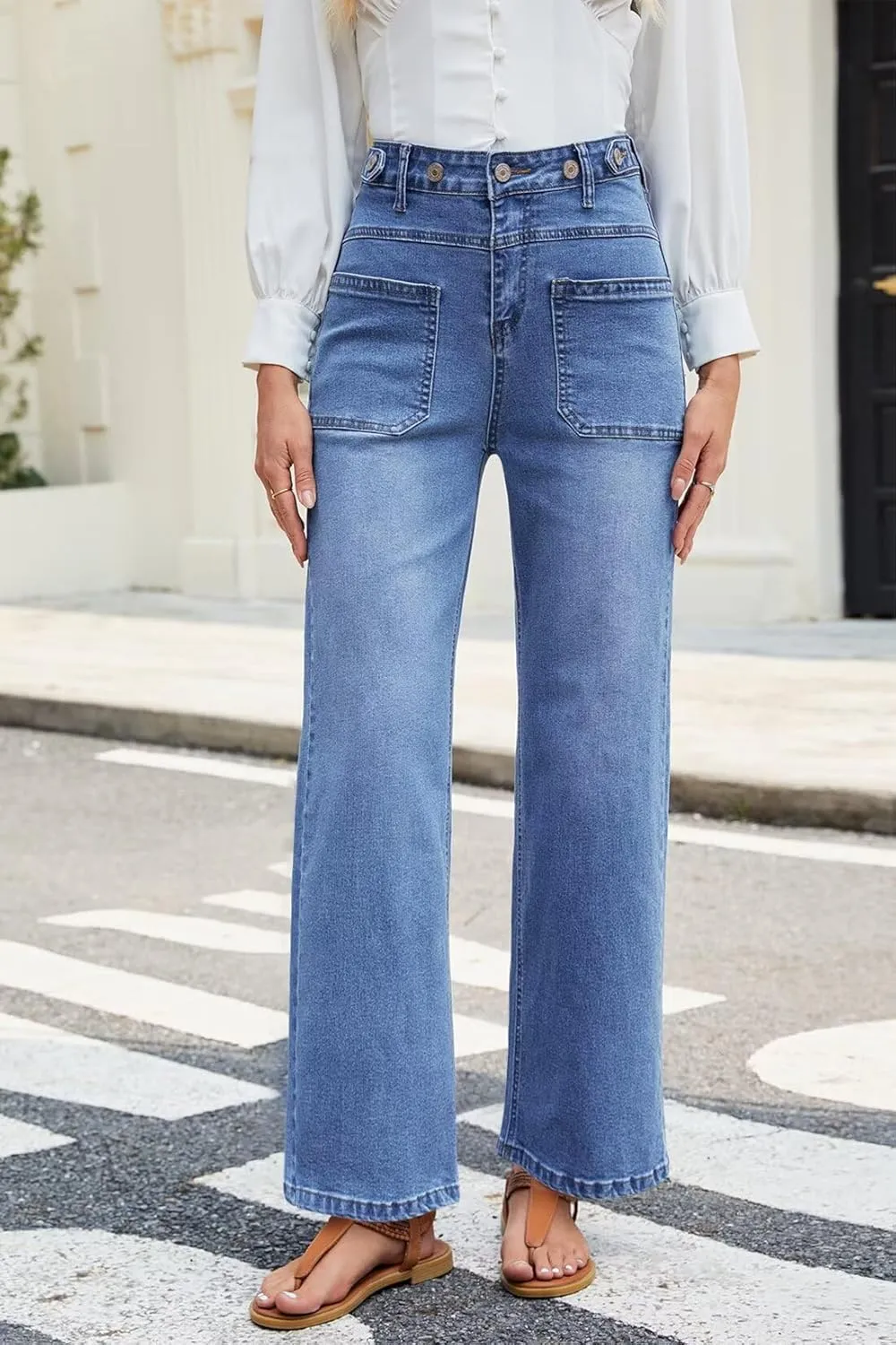 Allimy Womens Jeans High Waisted Straight Leg Baggy Boyfriend Jeans for Women Trendy 2025 Cargo Pants