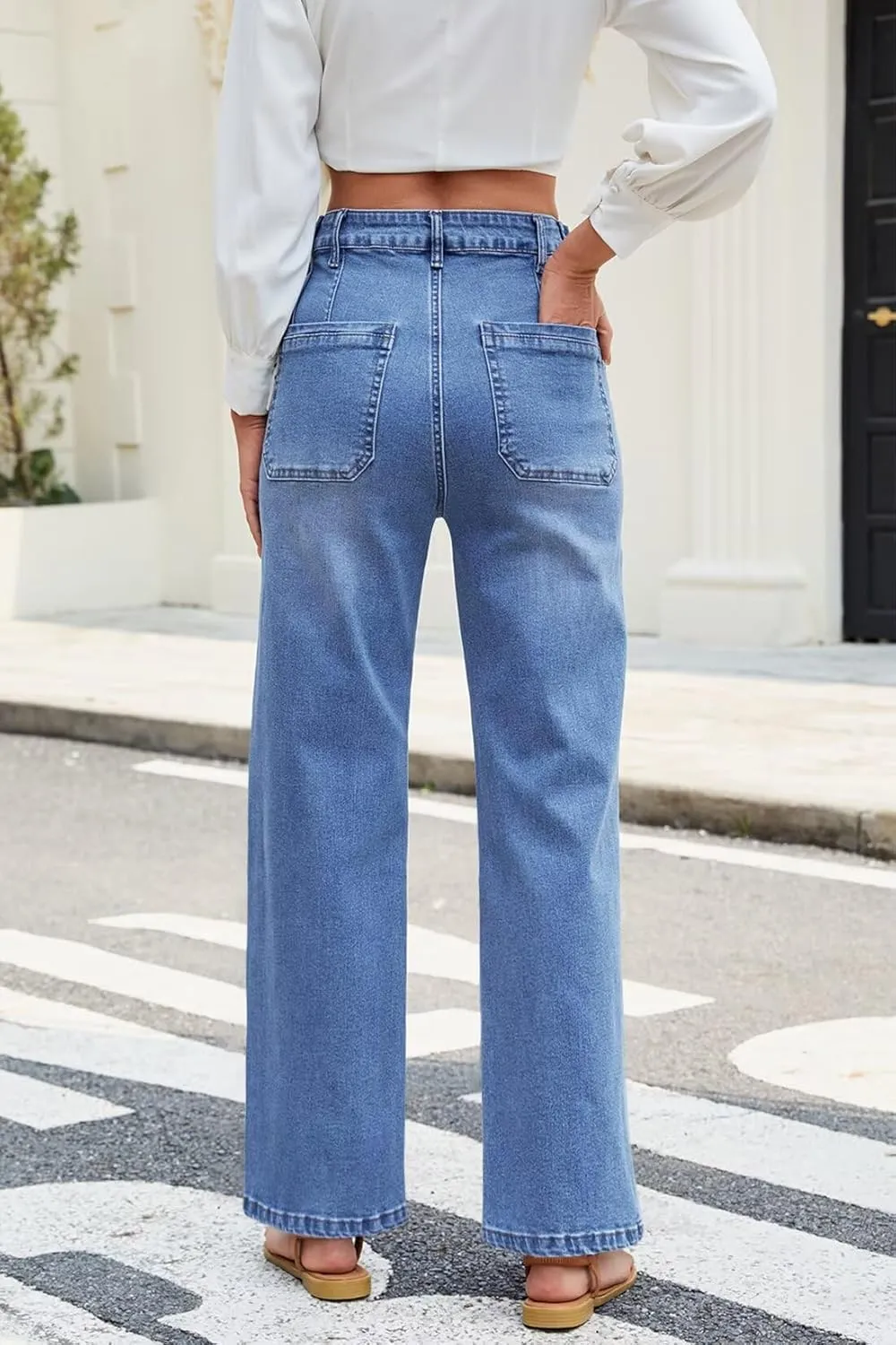 Allimy Womens Jeans High Waisted Straight Leg Baggy Boyfriend Jeans for Women Trendy 2025 Cargo Pants