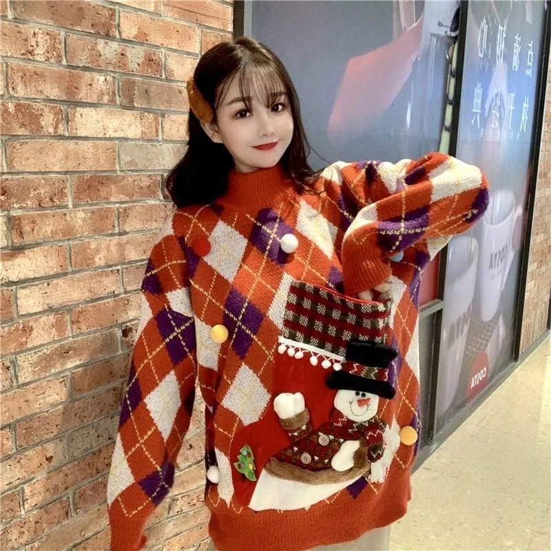 Autumn Snowman Turtleneck Sweatshirt