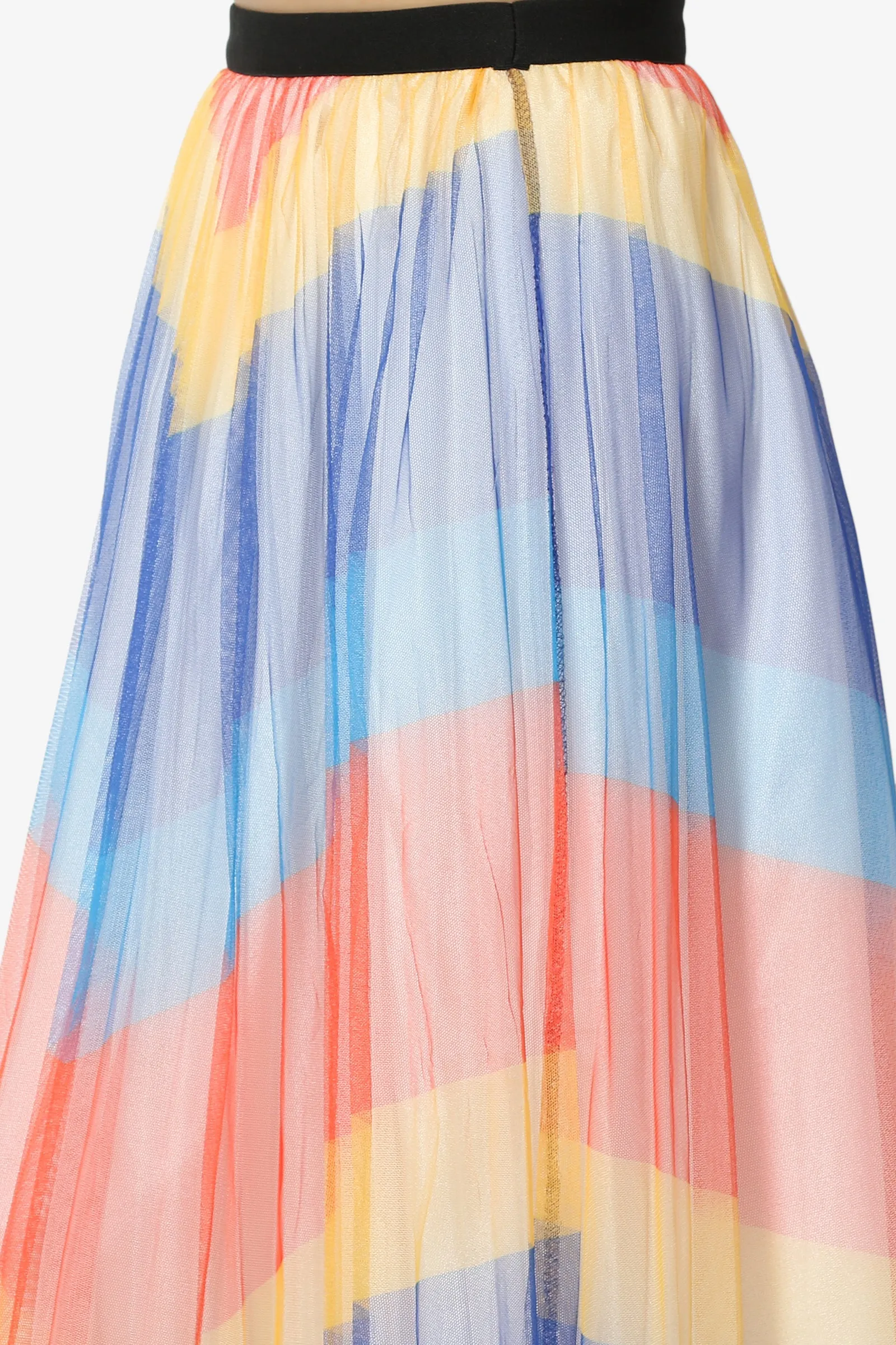 Bernadette Chevron Mesh Pleated Skirt