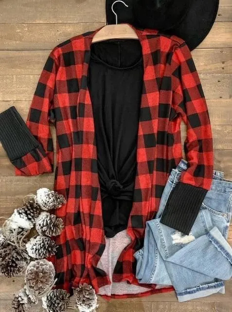 Candice Buffalo Plaid Cardigan
