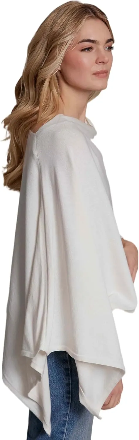 Caroline Grace Cashmere Blend Poncho by Alashan Lightweight & Super Soft - 95% Cotton 5% Cashmere - Great Gift Item