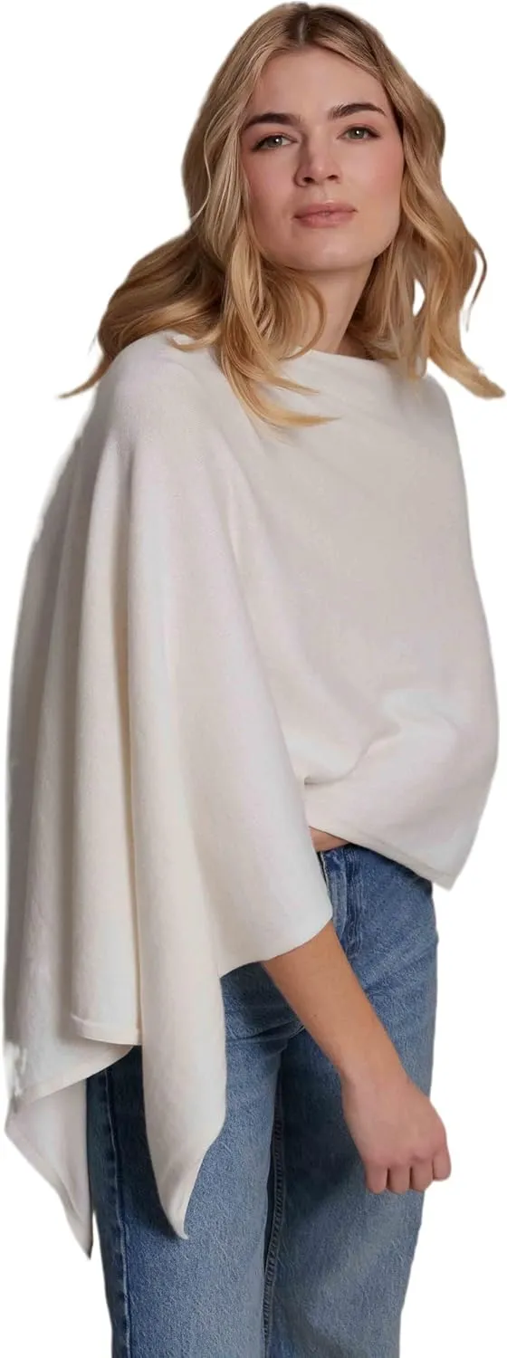 Caroline Grace Cashmere Blend Poncho by Alashan Lightweight & Super Soft - 95% Cotton 5% Cashmere - Great Gift Item
