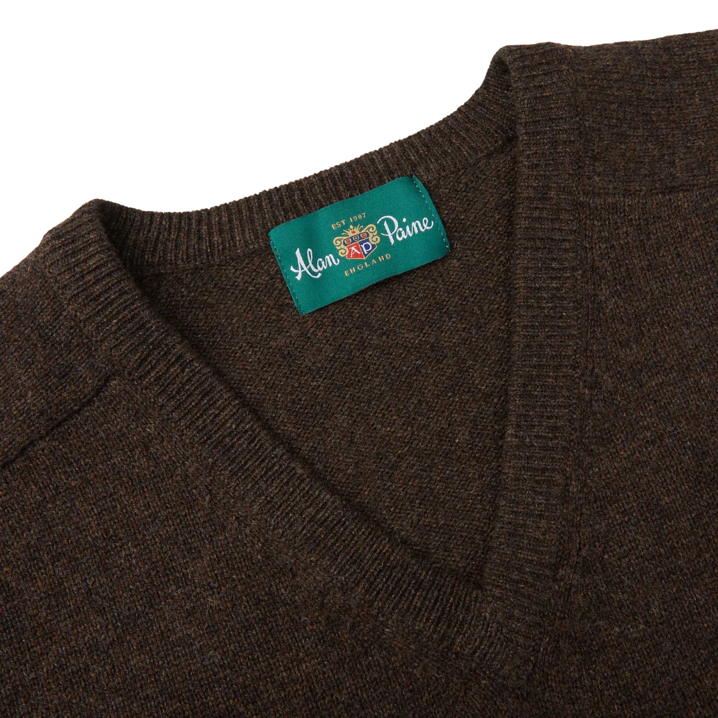 Cocoa Brown Lambswool V-Neck