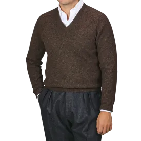 Cocoa Brown Lambswool V-Neck