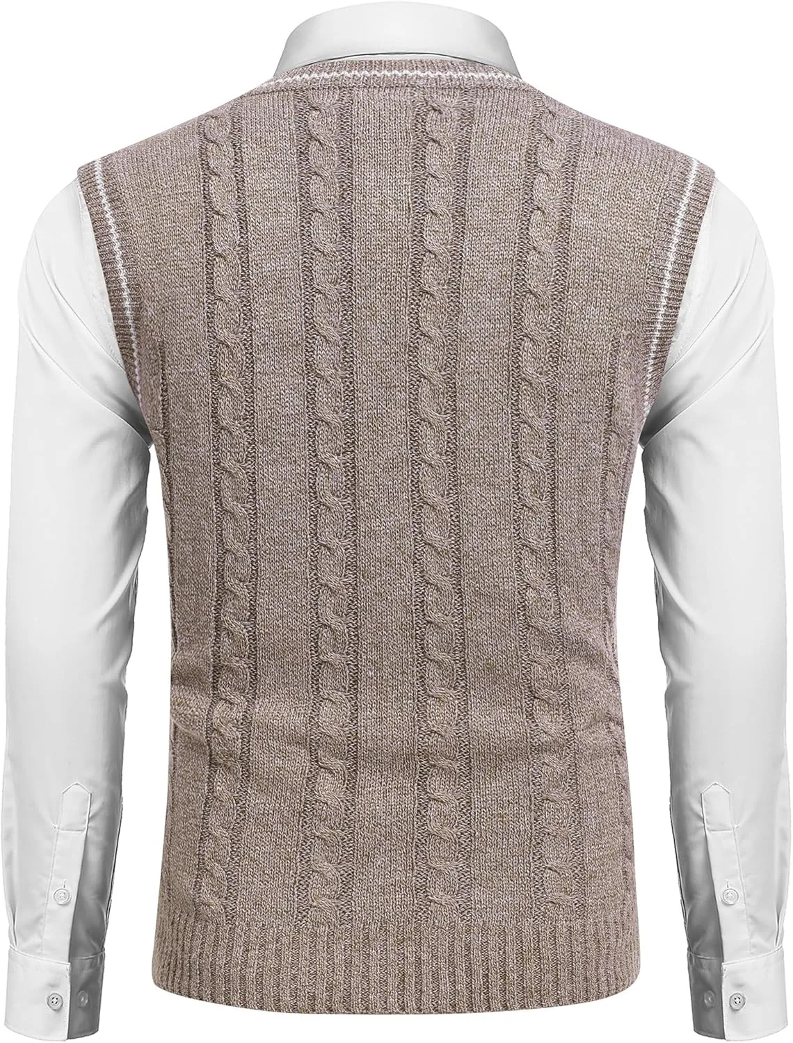 COOFANDY Men's Sweater Vest V Neck Slim Fit Casual Sleeveless Twisted Knitted Pullover Sweater