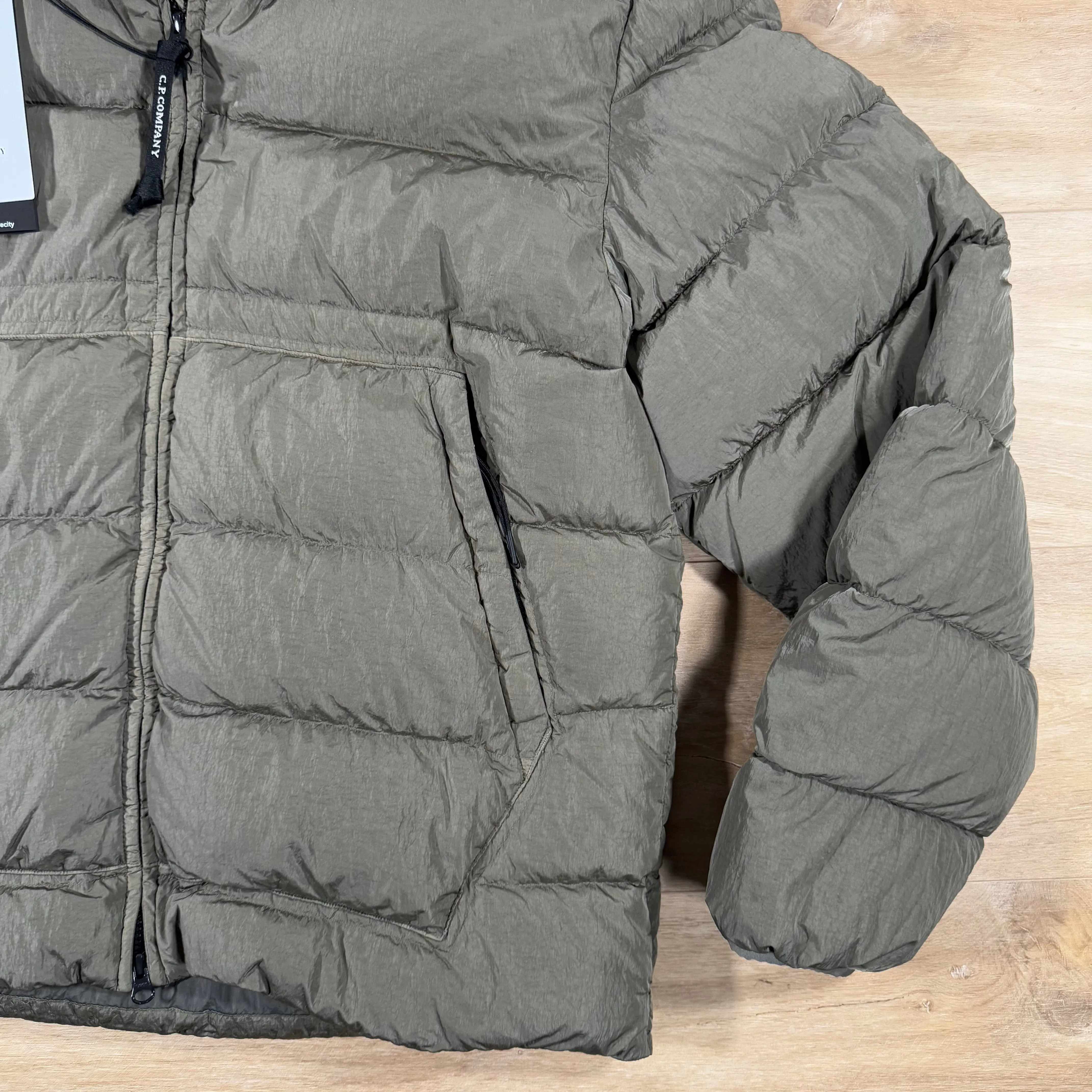 C.P. Company Chrome-R Goggle Down Jacket in Walnut