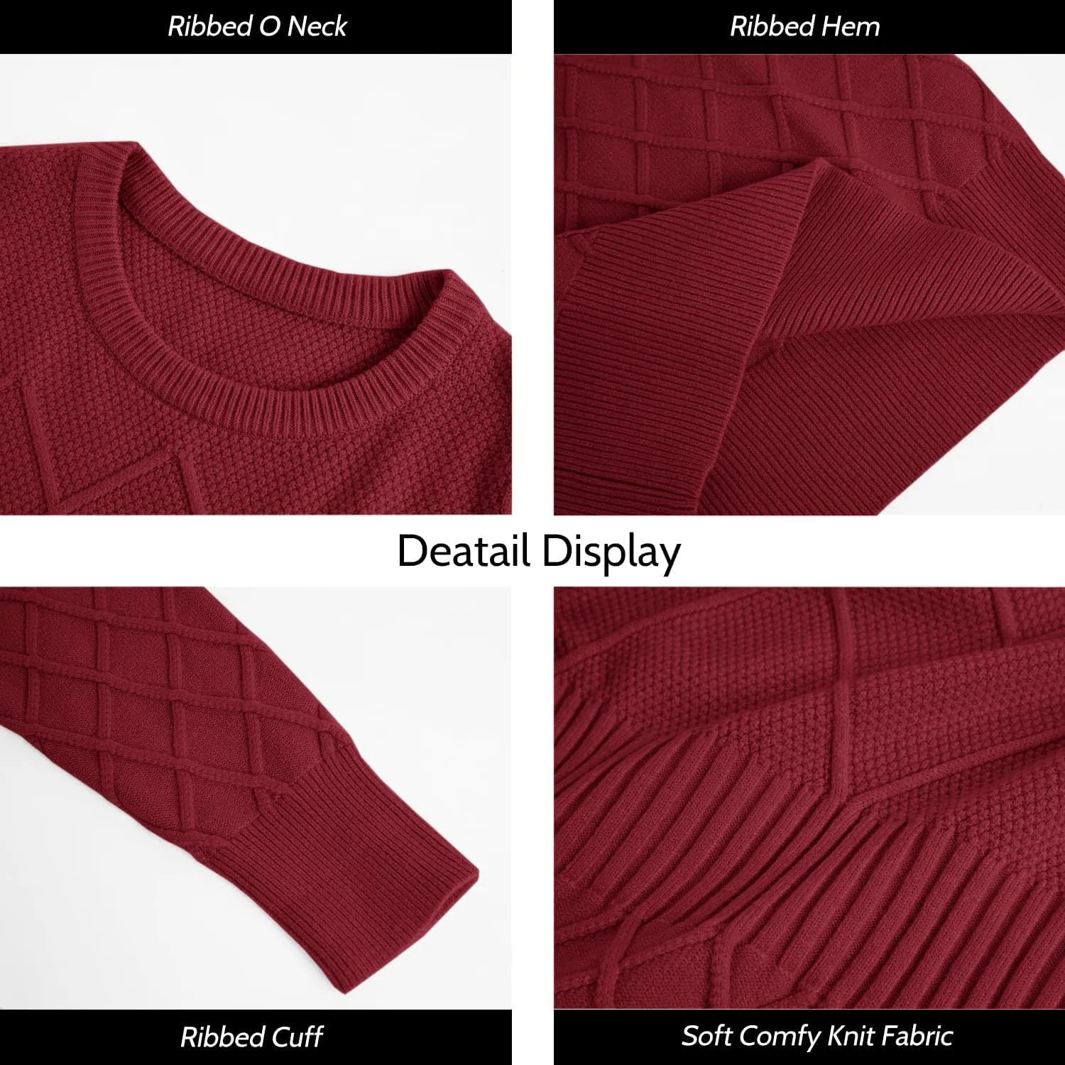 Dyexces Womens Sweater Dress Long Sleeve Crewneck Diamond Knit Sweater Dresses Sexy Slim Fit Pullover Dress