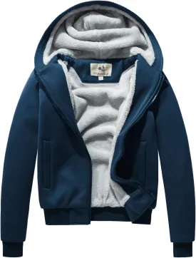 FOURSTEEDS Hooded Faux Fleece Lining Jacket for Women Winter Sherpa Lined Thick Warm Thermal Hoodies Coat