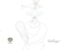 Freakazoid Original Production Drawing Signed by Tom Ruegger: Freakazoid, Cave Guy