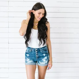 Heartbreak Prince Button Fly Shorts by Kancan
