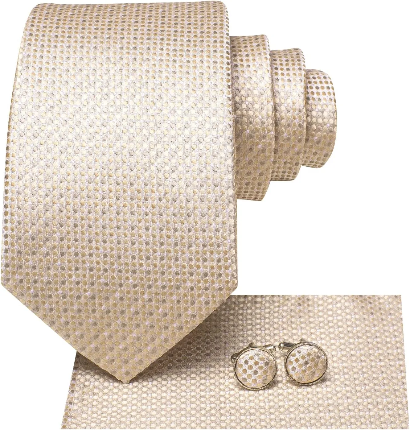 Hi-Tie Mens 70 inches Tie Set Extra Long Necktie With Cufflinks Handkerchief For Big and Tall Men Business Wedding