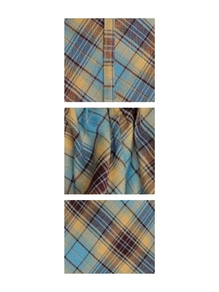 High waist plaid pleated half-body skirt【s0000006159】