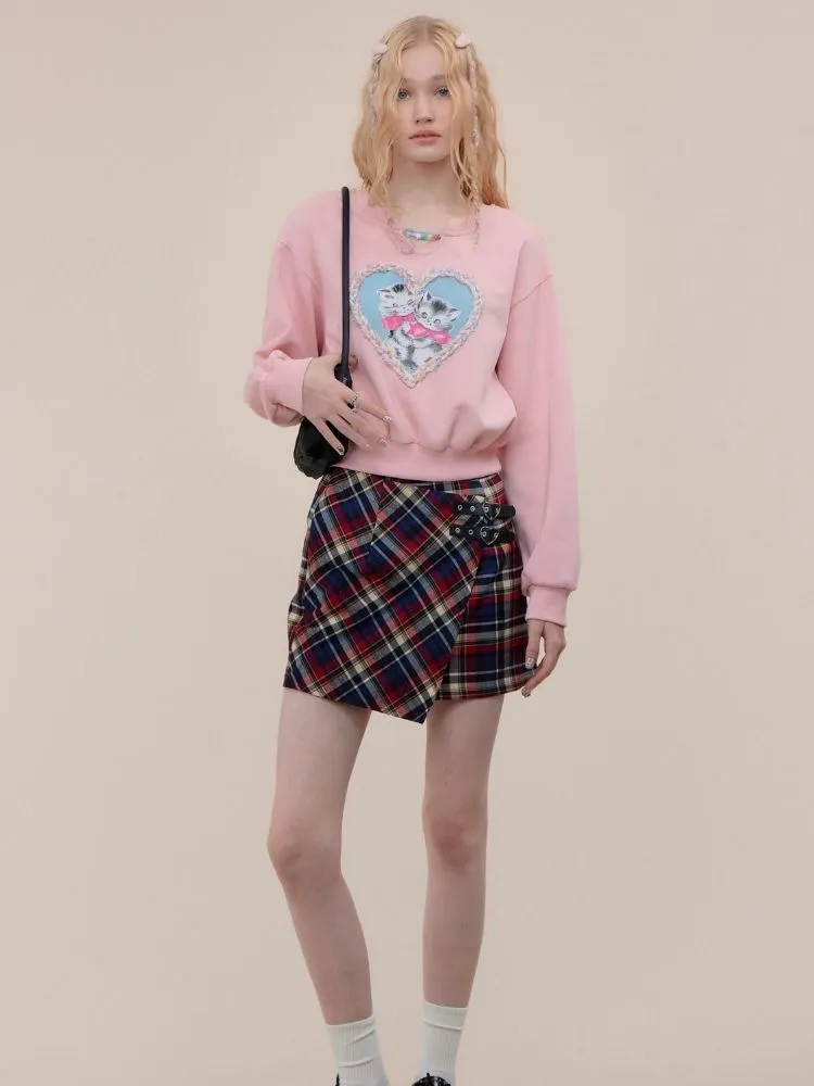 High waist plaid skirt【s0000003757】