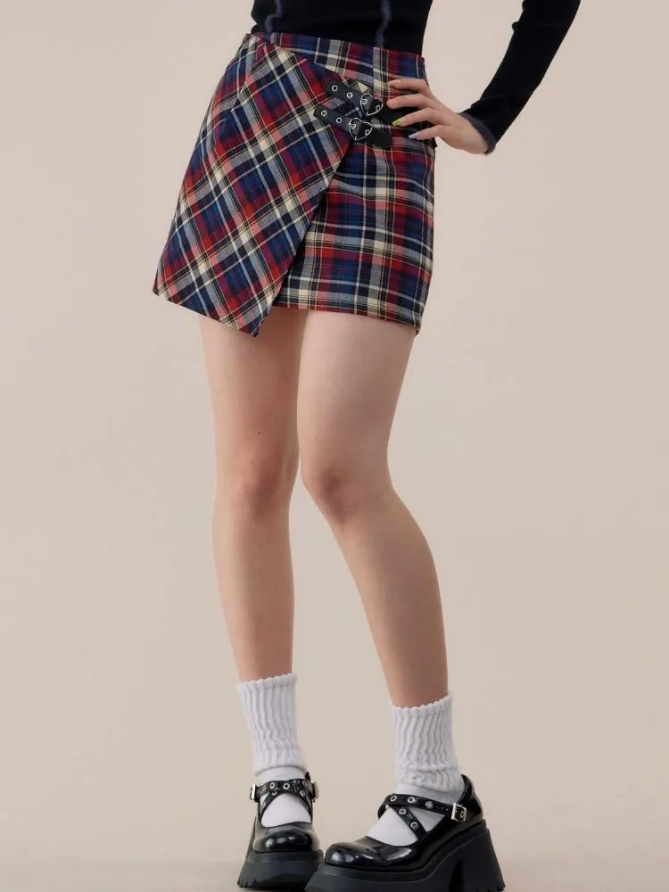 High waist plaid skirt【s0000003757】