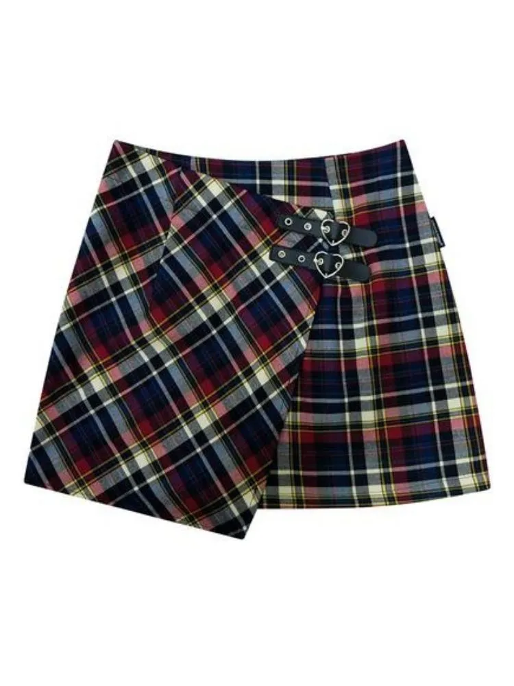 High waist plaid skirt【s0000003757】
