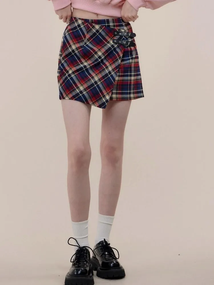 High waist plaid skirt【s0000003757】
