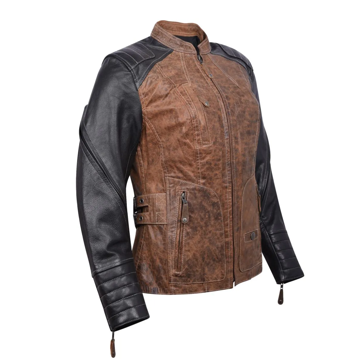 HML639 Ladies High Mileage Black and Brown Jacket