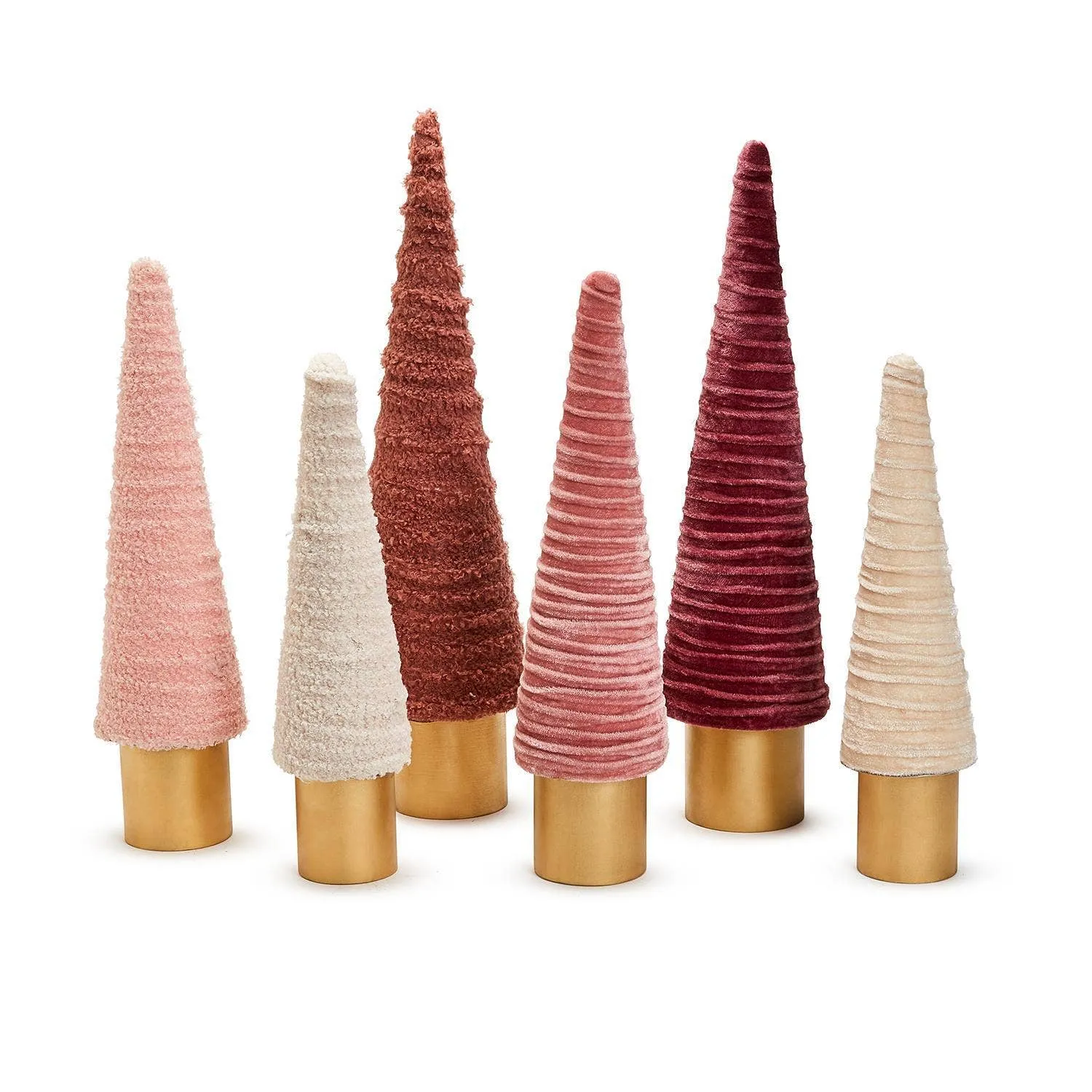 Holiday Pastel Set of 3 Trees with Wooden Base