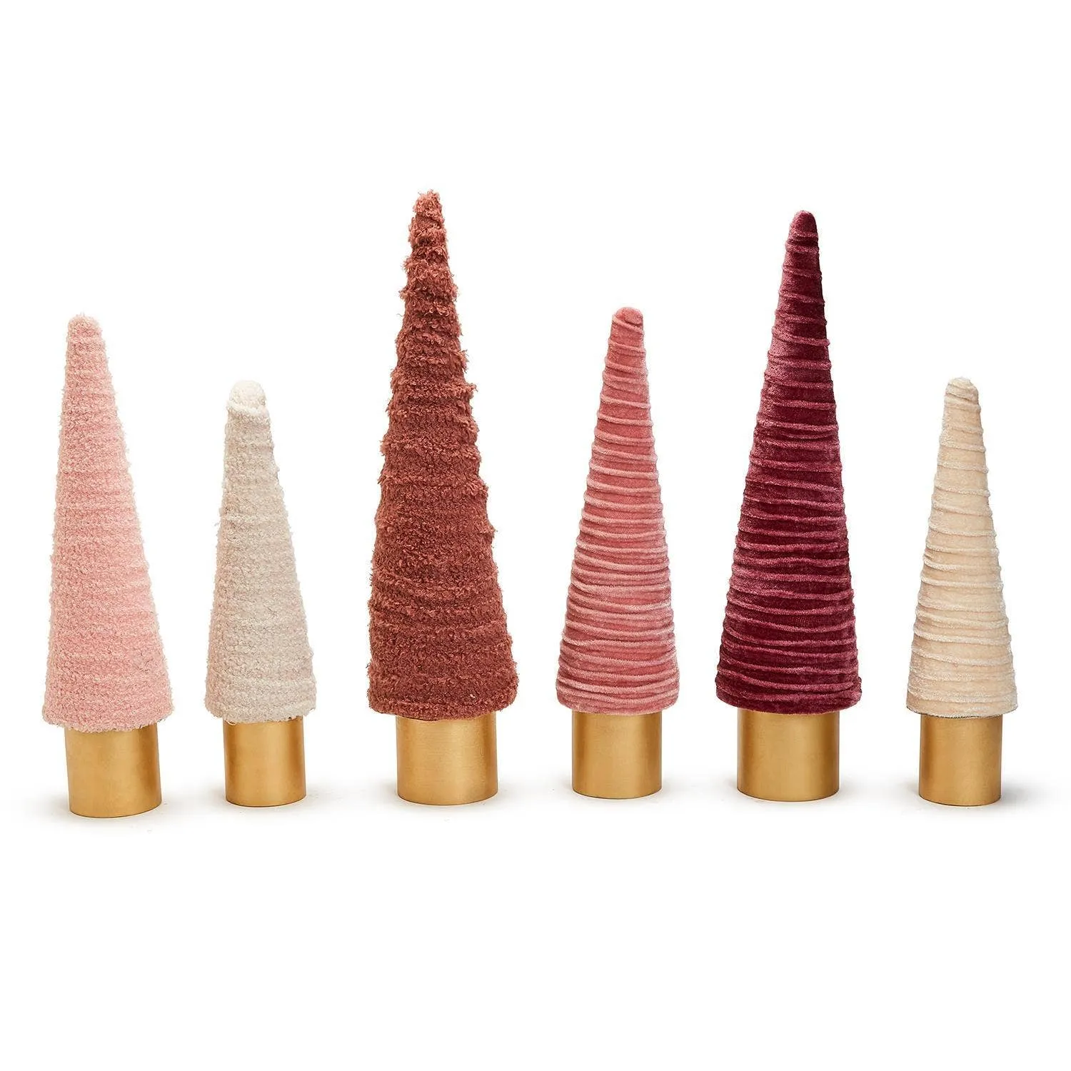 Holiday Pastel Set of 3 Trees with Wooden Base