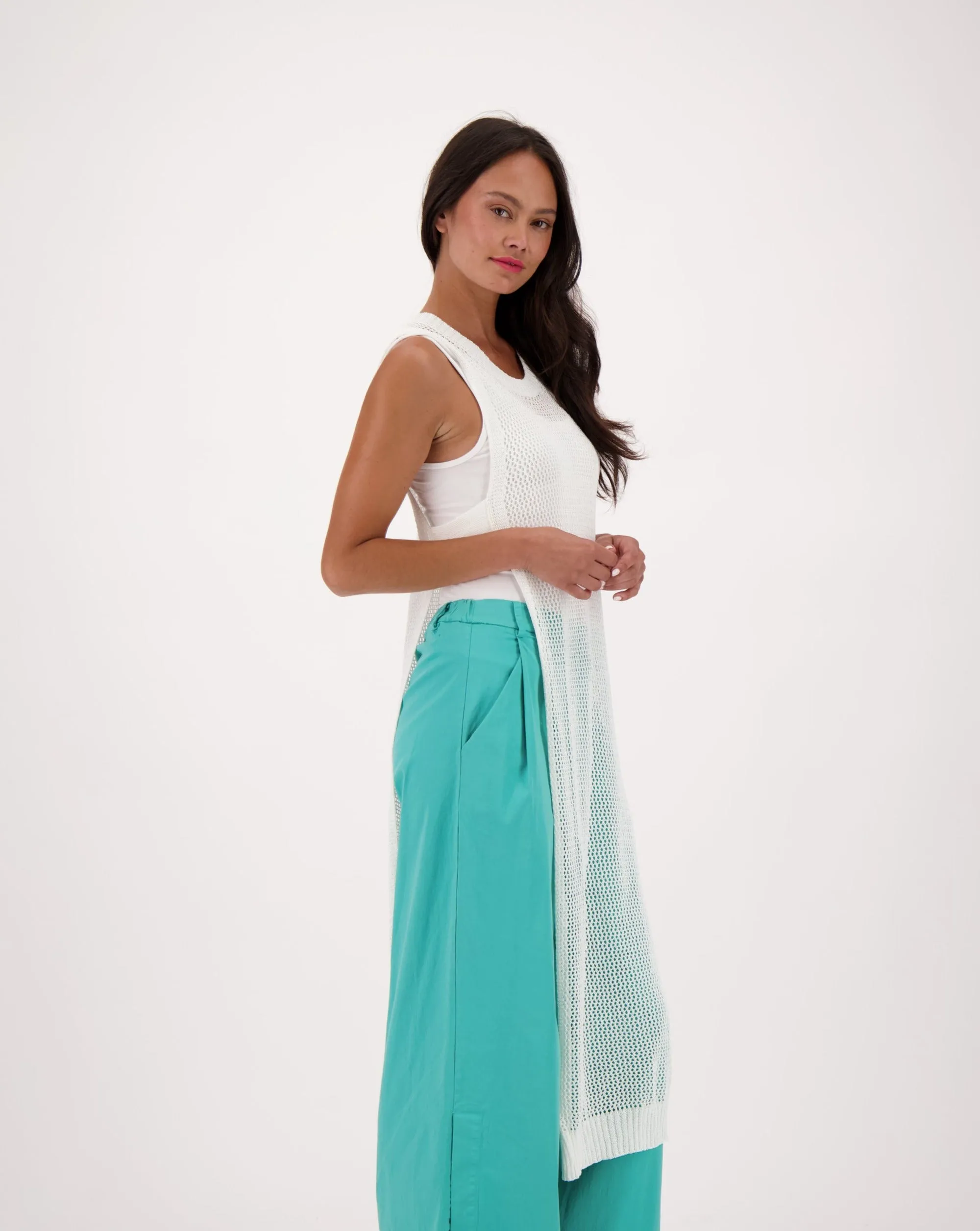 Honeycomb Mesh Long Top
