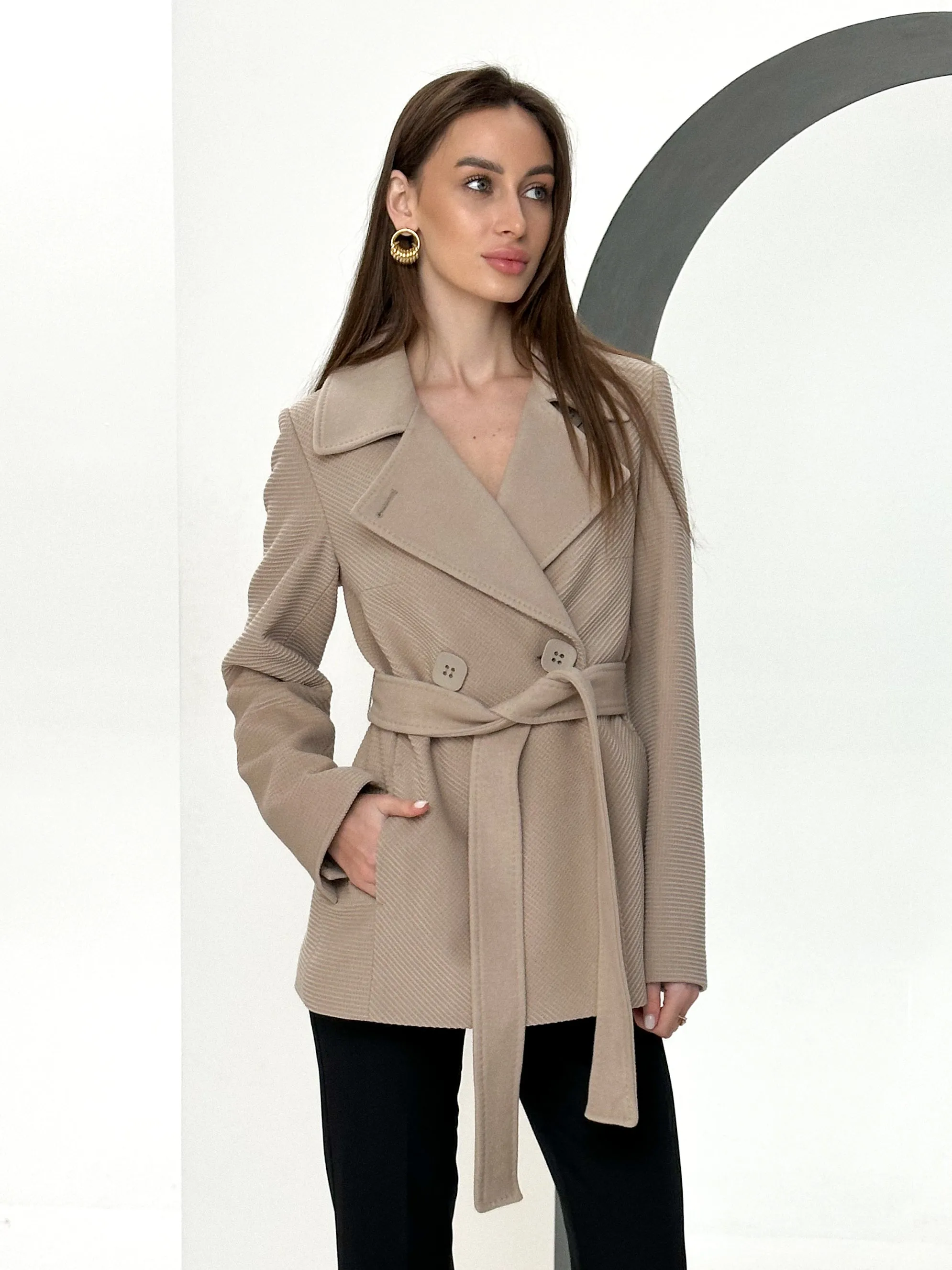 Lyndale Genuine Polar Fox Cashmere Wool Blend Coat