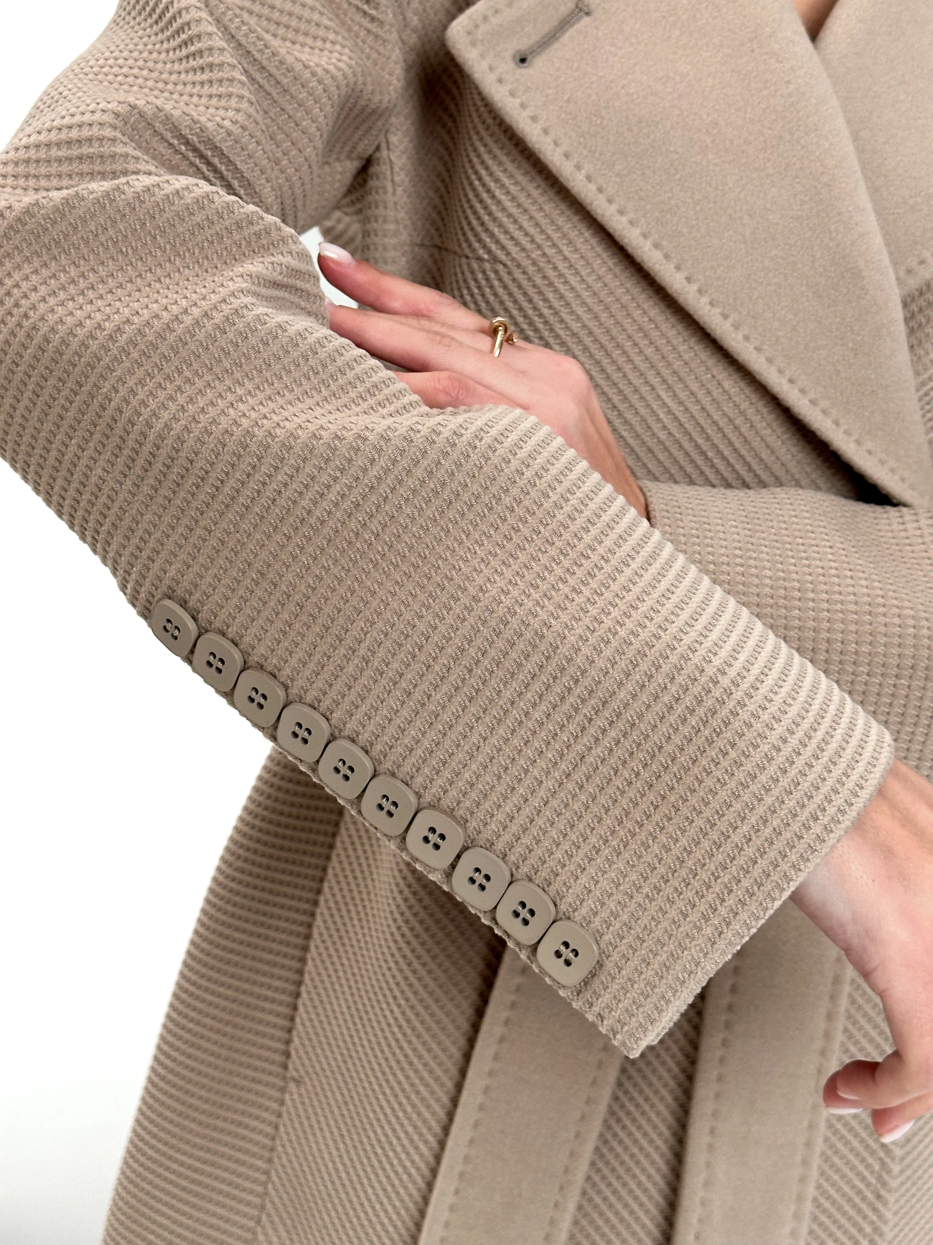 Lyndale Genuine Polar Fox Cashmere Wool Blend Coat