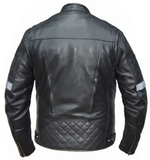 Men's Leather Biker Jacket Great Look - New Product