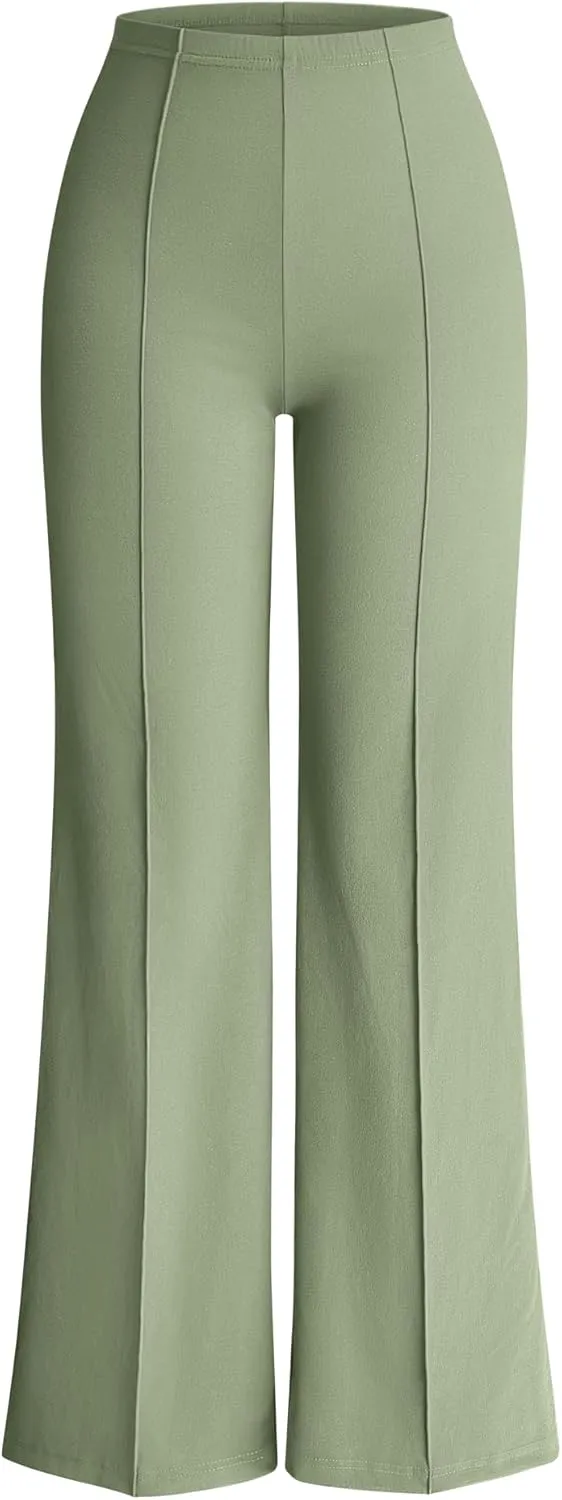 OQQ Women Wide Leg Pants High Waist Casual Pants Fall Clothes Outfits
