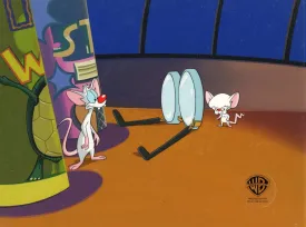 Pinky And The Brain Original Production Cel on Original Background: Pinky and The Brain