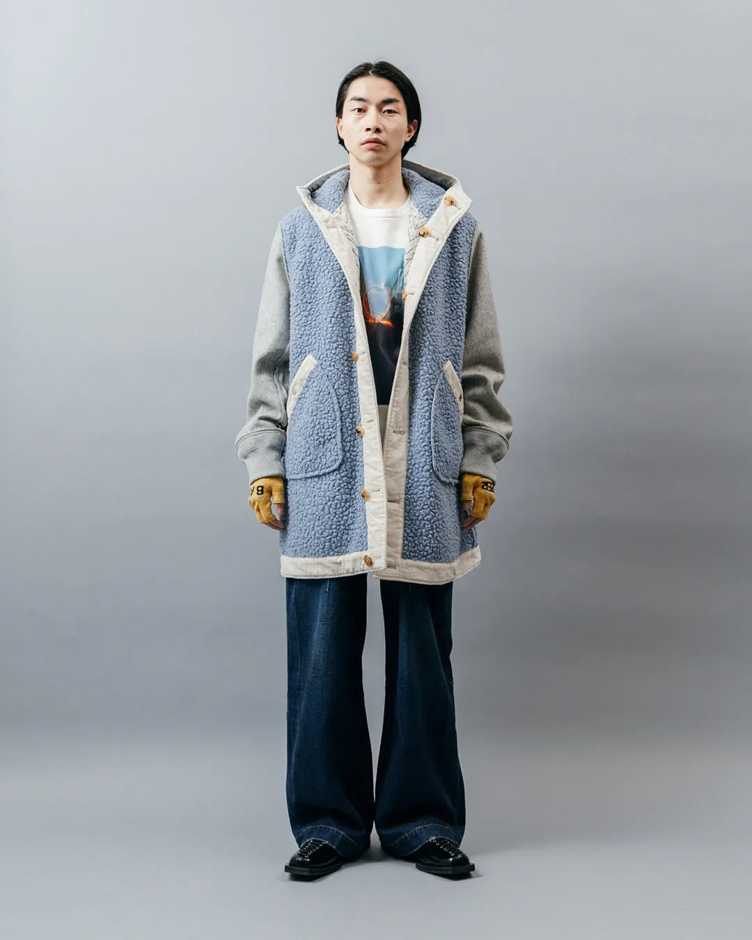 REVERSIBLE LINER HOODED COAT .10【ICE BLUE】