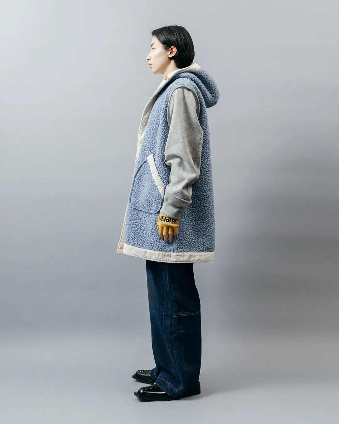 REVERSIBLE LINER HOODED COAT .10【ICE BLUE】