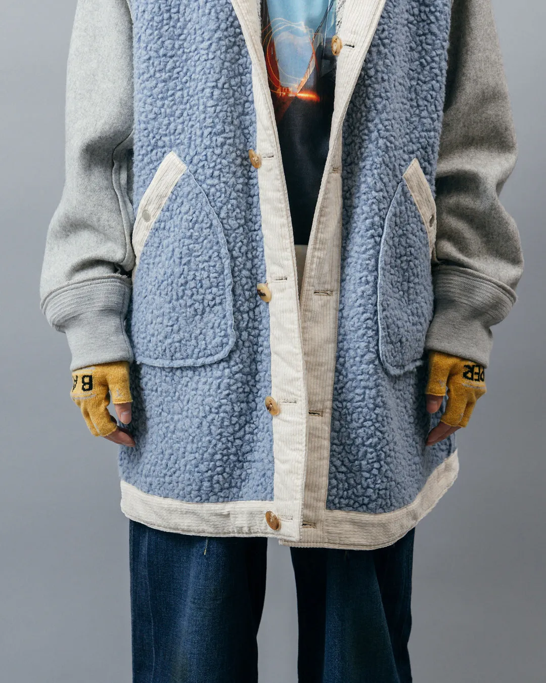 REVERSIBLE LINER HOODED COAT .10【ICE BLUE】
