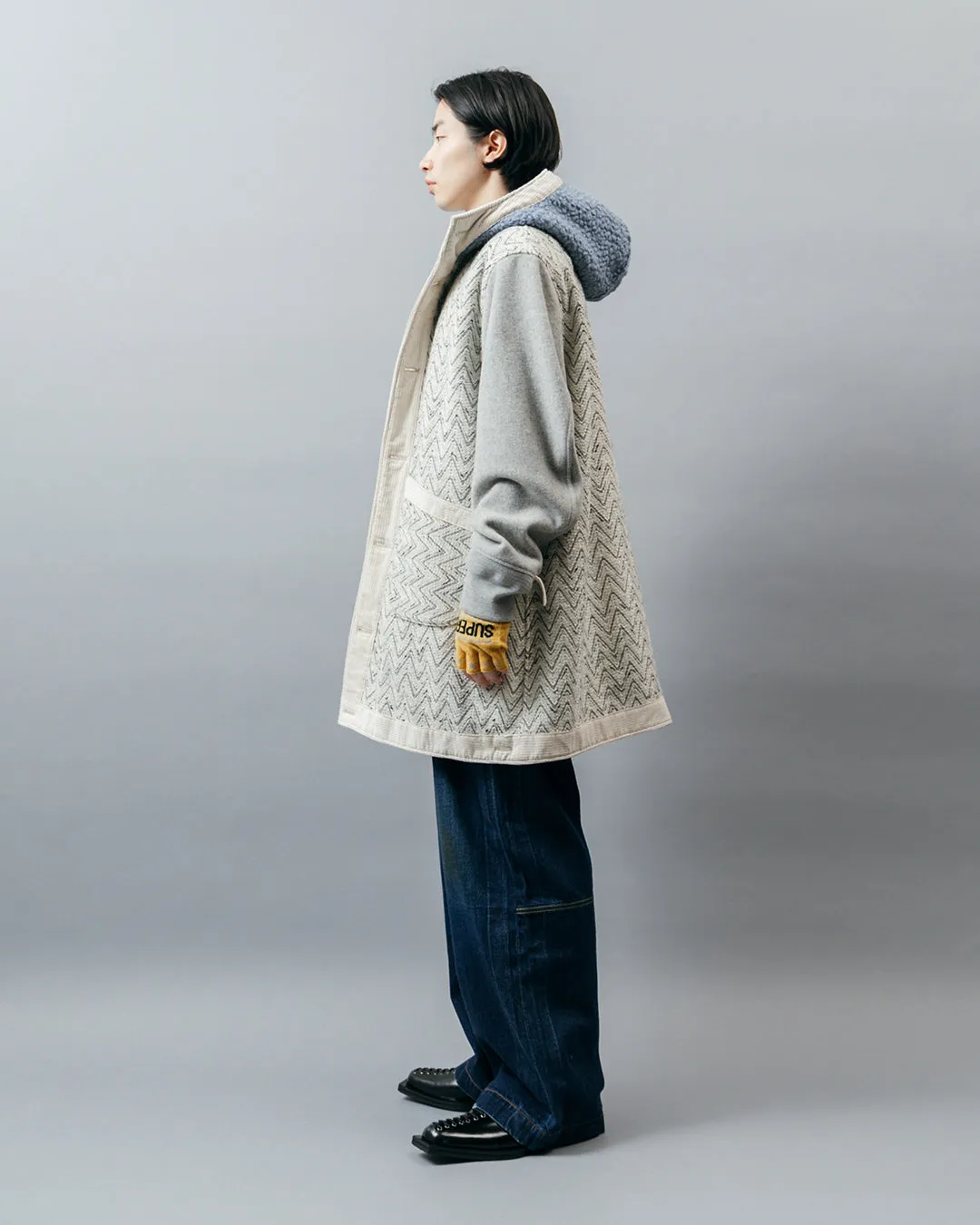 REVERSIBLE LINER HOODED COAT .10【ICE BLUE】