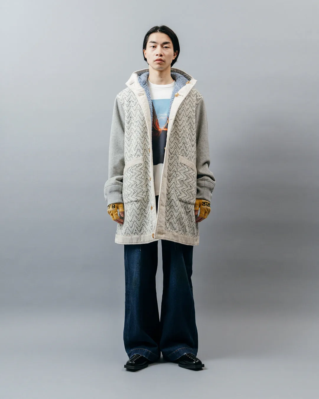 REVERSIBLE LINER HOODED COAT .10【ICE BLUE】