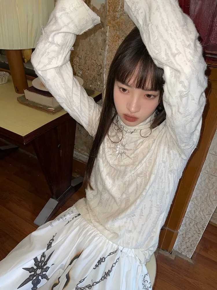 Ripped Turtleneck Long Sleeved Bottoming Shirt【s0000003882】