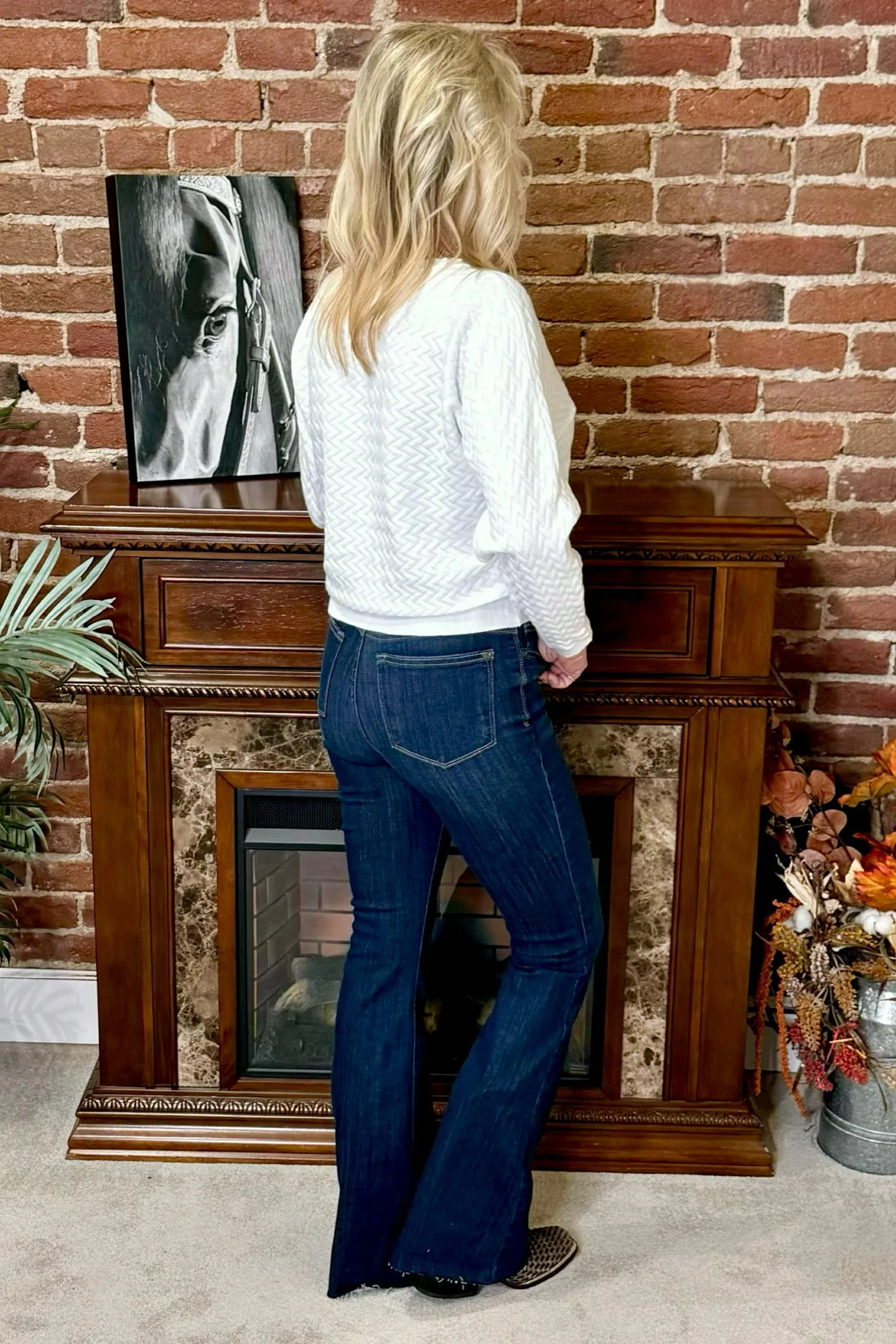 Soft Dolman Sleeved Herringbone Pullover Off White