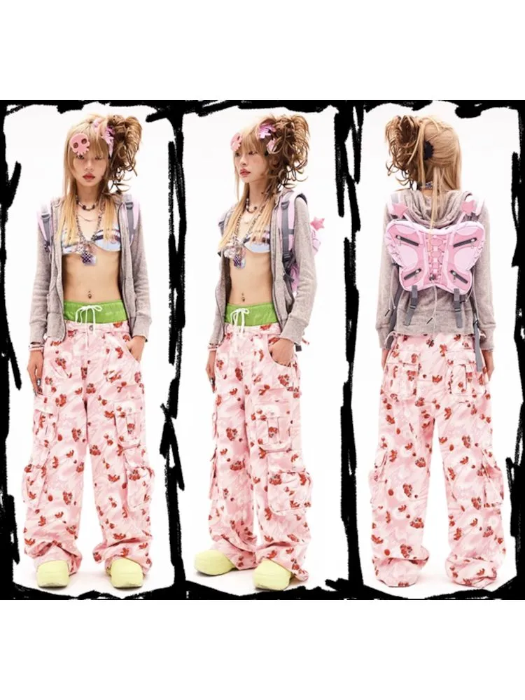 Strawberry Print Jeans Wide Leg【s0000008226】
