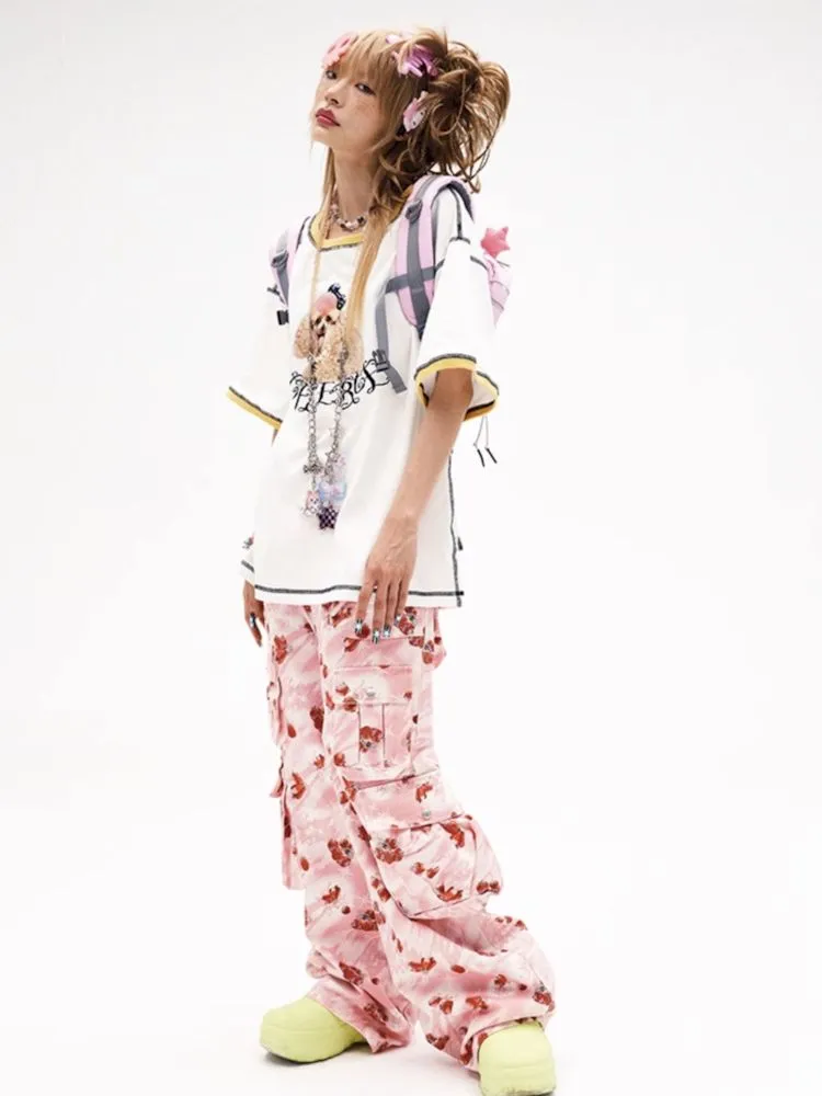 Strawberry Print Jeans Wide Leg【s0000008226】