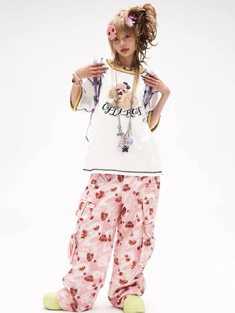 Strawberry Print Jeans Wide Leg【s0000008226】
