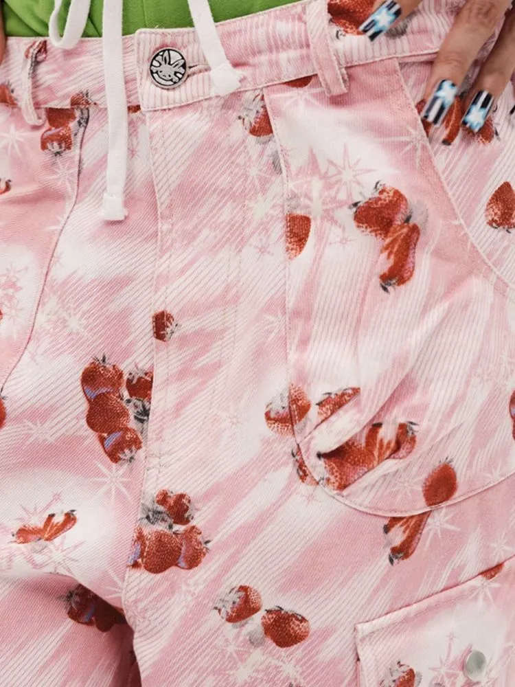 Strawberry Print Jeans Wide Leg【s0000008226】
