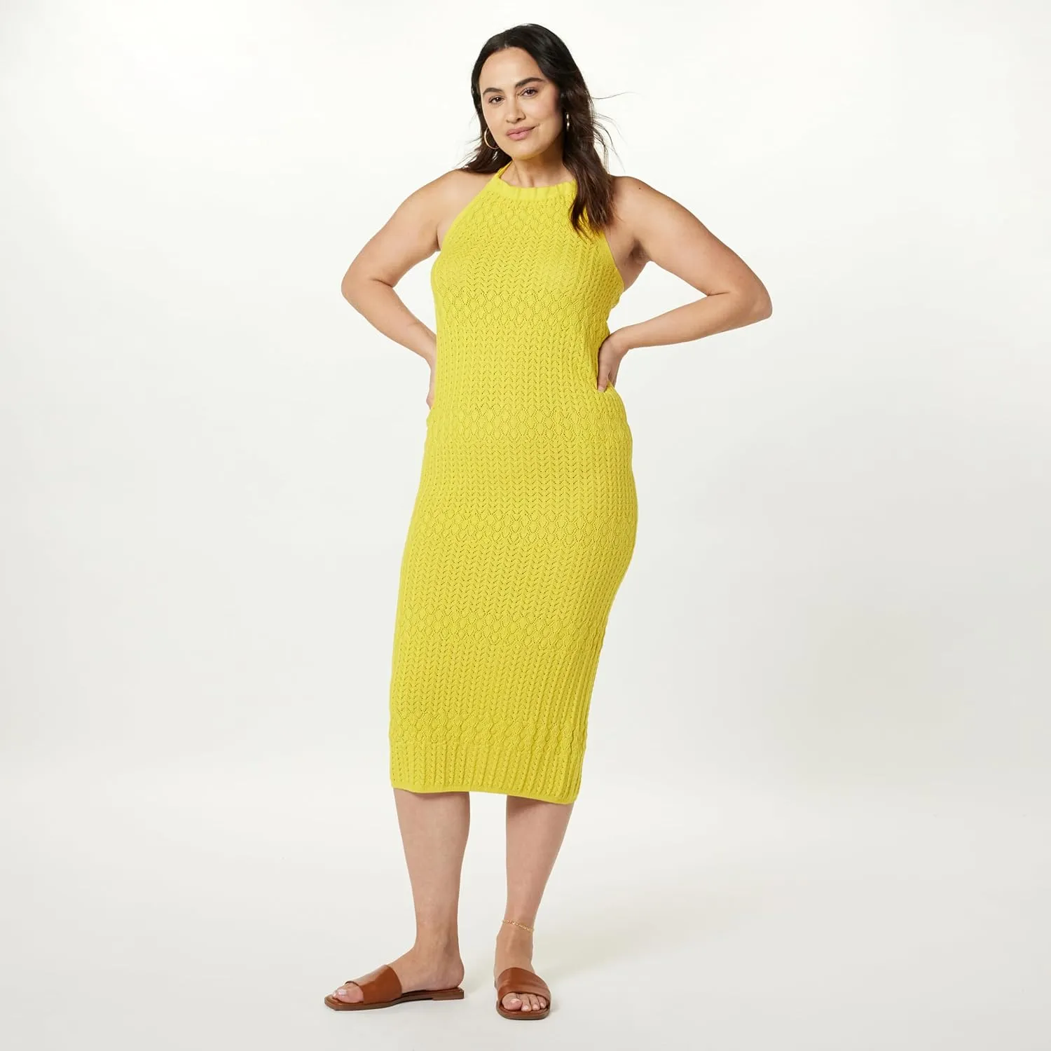 The Drop Women's Jayla Sleeveless Crochet Midi Dress