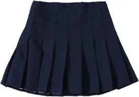 Toddler Baby Girls Pleated Skirt Elastic Waist School Uniform Mini Short Skirt