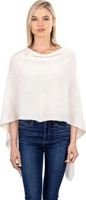 Velanio Cashmere Cashmere Knitted Poncho 100% Mongolian Cashmere Dress Topper for Women Wrap [Gift Box]