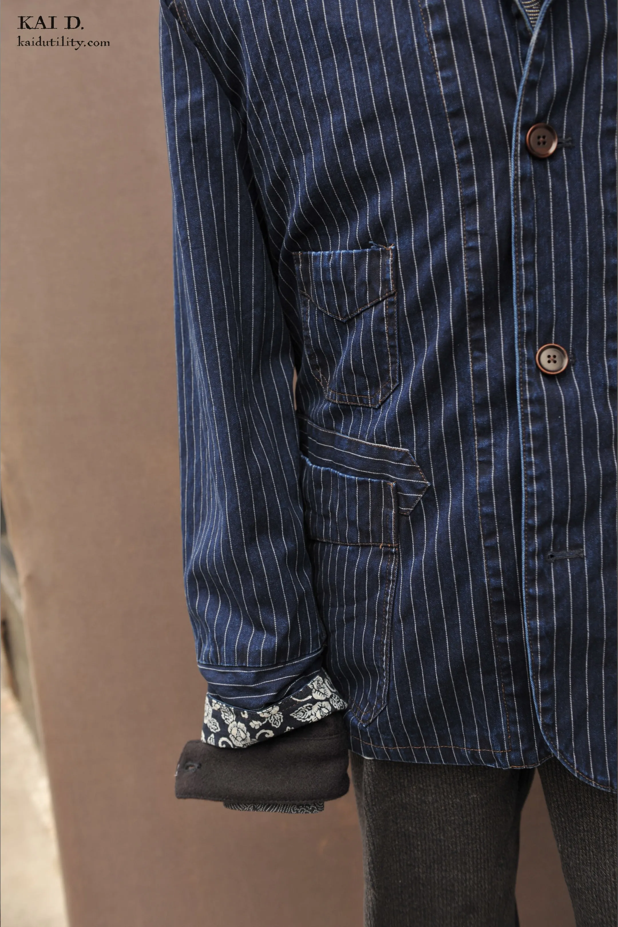 Wabash Stripe Degas Jacket - Deep Indigo - XL