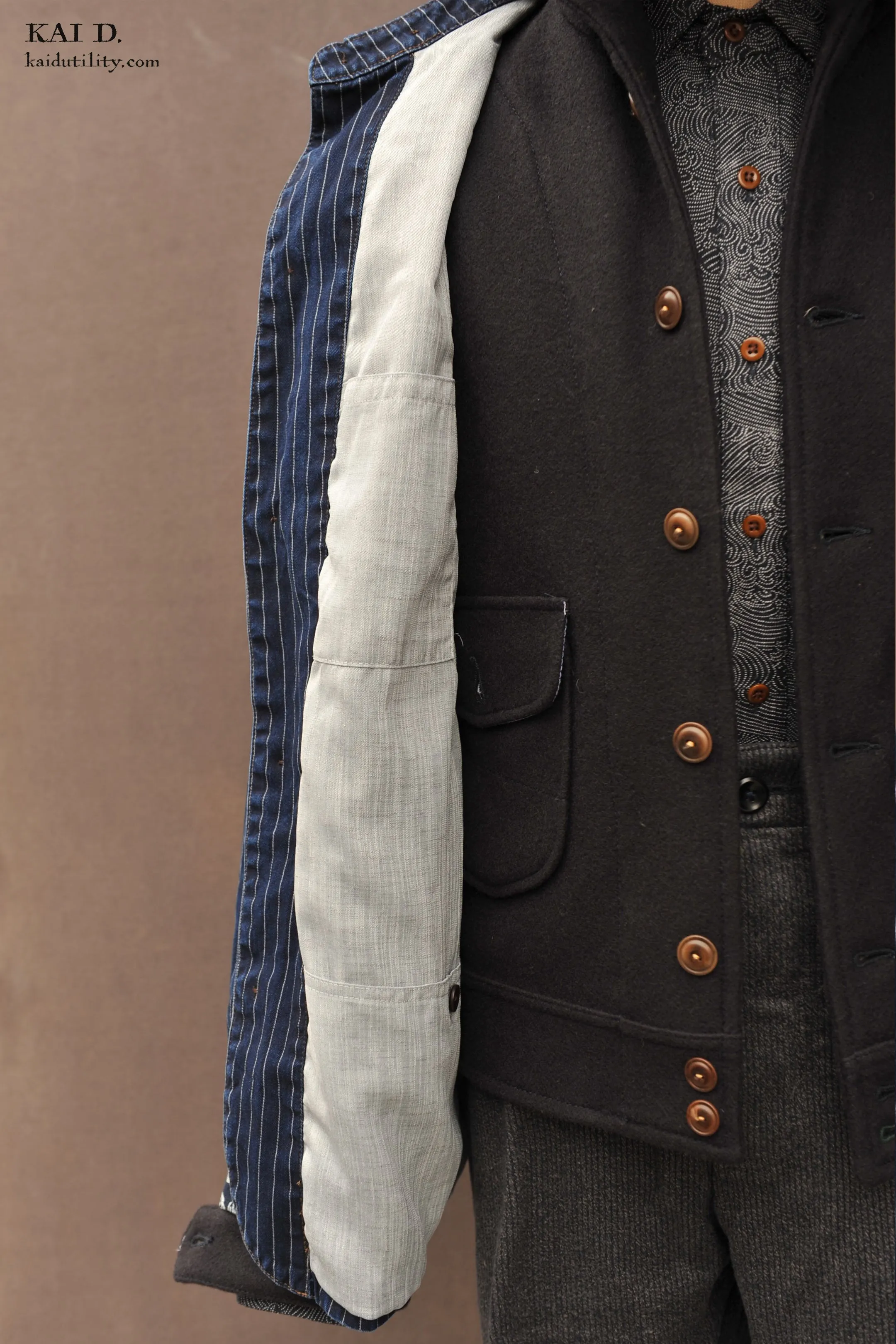 Wabash Stripe Degas Jacket - Deep Indigo - XL